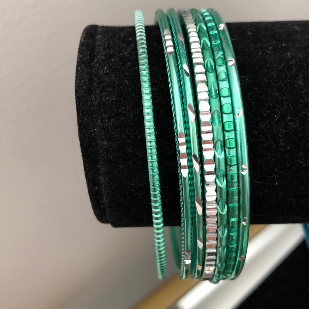 FREE W PURCHASE Green Bangle Set